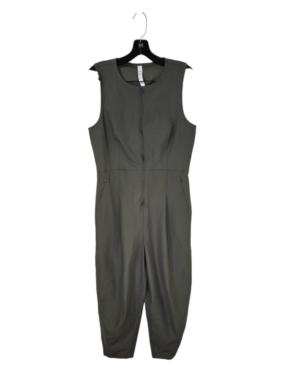 Lululemon Warpstreme Jumpsuit Barrel Leg Olive Green Women's 8 Sleeveless